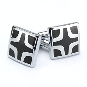 kavove the starlet black amp silver cufflink for men