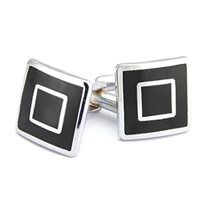 kavove the starlet black amp silver cufflink for men