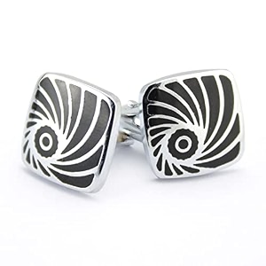 kavove the starlet black amp silver cufflink for men