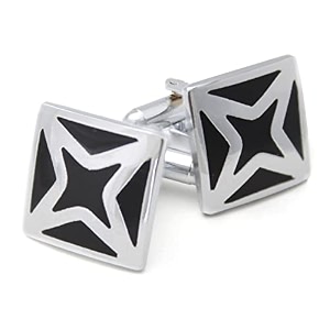 kavove the starlet black amp silver cufflink for men