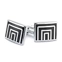 Kavove The Starlet Black &amp; Silver Cufflink For Men