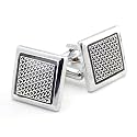 Kavove The Starlet Black &amp; Silver Cufflink For Men