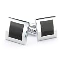 Kavove The Starlet Black &amp; Silver Cufflink For Men