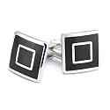 Kavove The Starlet Black &amp; Silver Cufflink For Men