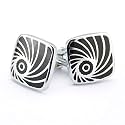 Kavove The Starlet Black &amp; Silver Cufflink For Men
