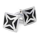 Kavove The Starlet Black &amp; Silver Cufflink For Men