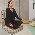 Kawachi Delux 5 Angle Recliner Folding Adjustable Relaxing Buddha Yoga Meditation Chair Backrest Floor Chair Beige