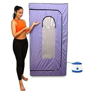 kawachi portable full-body steam sauna bath with 750w steam generator foldable tent amp plastic stool  15l home spa for detox relaxation amp weight-loss therapy violet