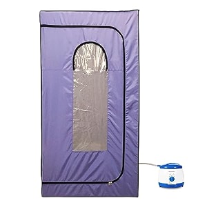 kawachi portable full-body steam sauna bath with 750w steam generator foldable tent amp plastic stool  15l home spa for detox relaxation amp weight-loss therapy violet