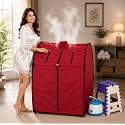 Kawachi Portable Steam Sauna Bath Panchkarma Swedan Machine for Health and Beauty Spa at Home With Folding Stool Combo-Maroon