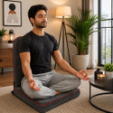 KAWACHI Yoga Meditation Chair Back Support Gray Meditation Chair, Floor Chair, Reading Chair, Yoga Chair