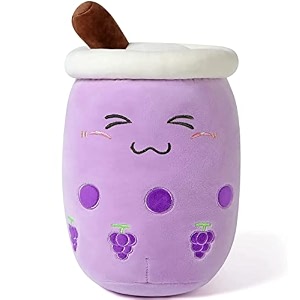 kawaii stuffed bubble tea doll plush boba milk tea cup pillow toy for kid