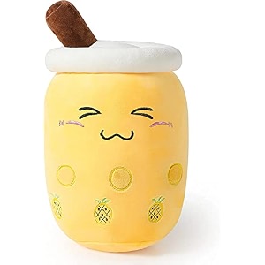 kawaii stuffed bubble tea doll plush boba milk tea cup pillow toy for kid