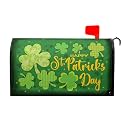 Kawani Happy St Patrick's Day Mailbox Cover Magnetic Standard Size 18”X21”Green Lucky Shamrocks Mailbox Wraps Spring Saint Patrick Day Mail Box Decals Irish Post Letter Box Cover for Home Garden Yard