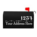 Kawani Personalized Custom Mailbox Covers Magnetic Standard Size 18x21 Inch Custom Numbers Street Mailbox Wraps Customized House Address Numbers Post Letter Box Cover for Home Gadern Decor