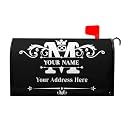 Kawani Personalized Custom Mailbox Covers Magnetic Standard Size 18x21 Inch Custom Monogram Family Name Mailbox Wraps Customized Address Numbers Post Letter Box Cover for Home Gadern Decor
