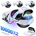 Kawaye VR Headset Strap for Meta Quest 3S/3/2, 10000 mAhX2 Hot-Swap Batteries and Dock Station for Oculus Head Strap Extend 6-10Hrs,Dual Dial Adjustable Head Strap for Weight Balance&amp;Reduce Pressure