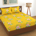 Kawi Polycotton Double Fitted (Elastic) 200 TC Printed 1 Bedsheet with 2 Pillow Covers