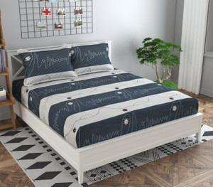 kawi polycotton queen fitted elastic 200 tc printed 1 bedsheet with 2 pillow covers