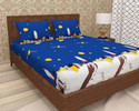 Kawi Polycotton Queen Fitted (Elastic) 200 TC Printed 1 Bedsheet with 2 Pillow Covers
