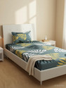Kawi Polycotton Single Fitted (Elastic) 200 TC Printed 1 Bedsheet with 2 Pillow Covers