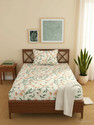 Kawi Polycotton Single Fitted (Elastic) 200 TC Printed 1 Bedsheet with 2 Pillow Covers