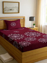 Kawi Polycotton Single Fitted (Elastic) 200 TC Printed 1 Bedsheet with 2 Pillow Covers