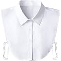 Kawn Women Detachable Collar White Cotton Half Shirt False Collar Detachable White Fake Collar Casual Style Shirt For Office Lady Girls Dickey Half Blouse