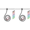 OCEANBROAD Kayak Paddle Leash with D-Ring Stretchable Bungee Strap Lanyard Rope for SUP Kayaking Boating Canoeing Fishing Pole Rod 4-7 Feet Black 2 Pack