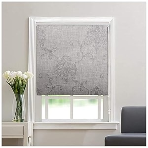 kayra decor blackout roller blinds for windows - suitable for bedroom kitchen sliding door and french door size - 6034w x 6834h brown