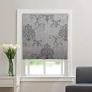 kayra decor blackout roller blinds for windows - suitable for bedroom kitchen sliding door and french door size - 6034w x 6834h brown