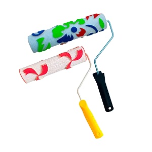 kayra decor design roller for wall painting - 9 inches flocking roller with chrome handle rollno35-37 pack - 2