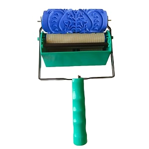 kayra decor design roller for wall painting -7 inches machine with flower design texture roller combo349c7