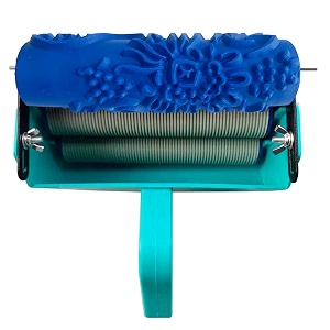 kayra decor design roller for wall painting - 7 inches machine with flower design texture roller combo159c-7