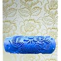 Kayra Decor Design Roller for Wall Painting - 5 inches Machine with Flower Design Texture Roller COMBO085Y-5, Blue