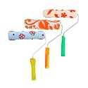 Kayra Decor Design Roller for Wall Painting - 9 Inches Flocking Roller with Chrome Handle (ROLLNO31-32-34) Pack - 3