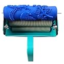 Kayra Decor Design Roller for Wall Painting - 7 inches Machine with Flower Design Texture Roller (SEVEN343C), Blue