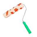 Kayra Decor Designer Roller for Wall Painting - 9 Inches Floral Design Flocking Roller with Chrome Handle (ROLLNO32)