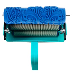 kayra decor design roller for wall painting - 7 inches machine with flower design texture roller seven034c