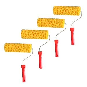kayra decor texture roller for wall painting - 9 inches honeycomb texture roller with chrome handle rolltex9-2-4 - pack of 4
