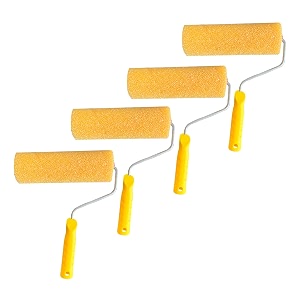kayra decor texture roller for wall painting - 7 inches texture roller with chrome handle rolltex7-1-4 - pack of 4