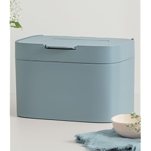 kazai compost bin kitchen 39elin39  12 gal  45l countertop compost bin with lid amp carbon filter  odor-free dishwasher safe with inner bucket  small indoor kitchen composter  stone-blue