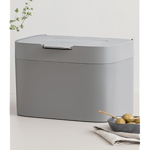 kazai compost bin kitchen 39elin39  12 gal  45l countertop compost bin with lid amp carbon filter  odor-free dishwasher safe with inner bucket  small indoor kitchen composter  stone-gray