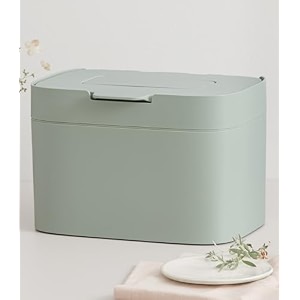 kazai compost bin kitchen 39elin39  12 gal  45l countertop compost bin with lid amp carbon filter  odor-free dishwasher safe with inner bucket  small indoor kitchen composter  sage-green