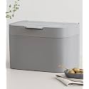 KAZAI. Compost Bin Kitchen 'Elin' | 1.2 GAL / 4.5L Countertop Compost Bin with Lid & Carbon Filter | Odor-Free, Dishwasher Safe, with Inner Bucket | Small Indoor Kitchen Composter | Stone-Gray