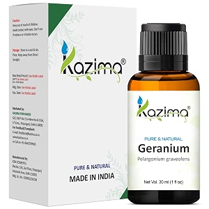 kazima geranium essential oil - pure amp natural geranium oil for skin care hair care aromatherapy amp massage  geranium oil for face hair amp scalp care  undiluted essential oil 30 ml