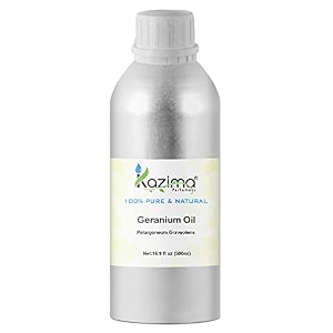 kazima geranium essential oil - 100 pure natural amp undiluted for skin care amp hair care 15ml