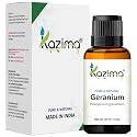 KAZIMA Geranium Essential Oil - Pure &amp; Natural Geranium Oil for Skin Care, Hair Care, Aromatherapy &amp; Massage | Geranium Oil for Face, Hair &amp; Scalp Care | Undiluted Essential Oil, 30 ml