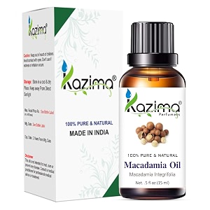 kazima macadamia cold pressed carrier oil - 100 pure natural amp undiluted for skin care amp hair 15ml