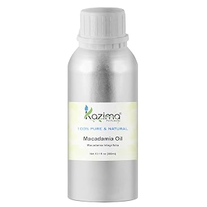 kazima macadamia cold pressed carrier oil - 100 pure natural amp undiluted for skin care amp hair care 300ml